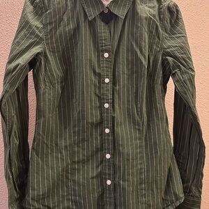 Old Navy Women’s Forest Green Striped Shirt